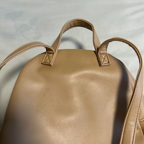 Miniso Beige Faux Leather Backpack - Picture 6 of 9